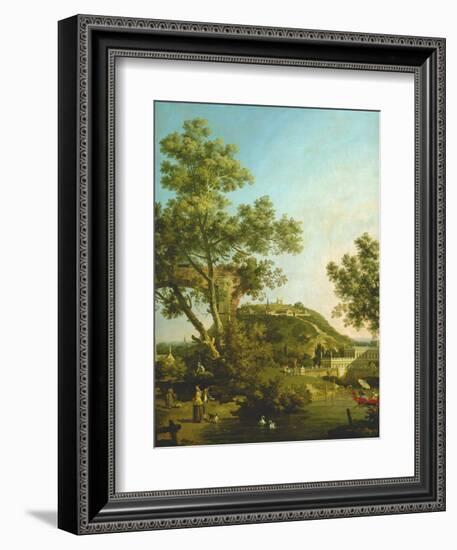 English Landscape Capriccio with a Palace, 1754-Canaletto-Framed Giclee Print