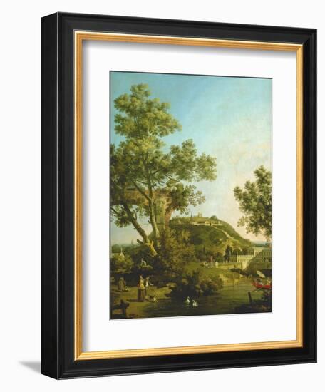 English Landscape Capriccio with a Palace, 1754-Canaletto-Framed Giclee Print