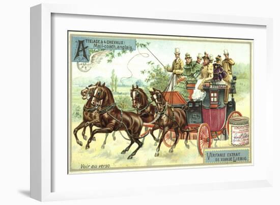 English Mail Coach-null-Framed Giclee Print