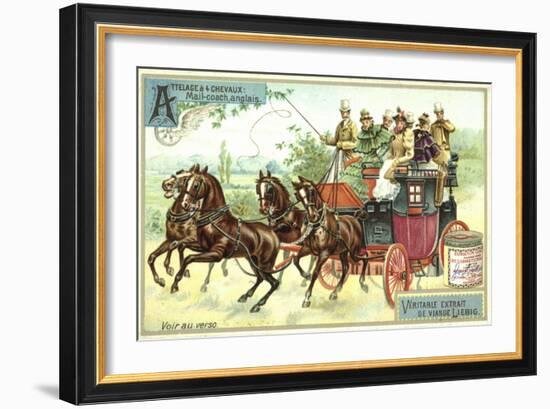 English Mail Coach-null-Framed Giclee Print