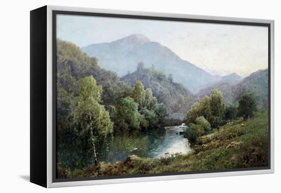 English Mountain Lake-Alfred Fontville de Breanski-Framed Premier Image Canvas