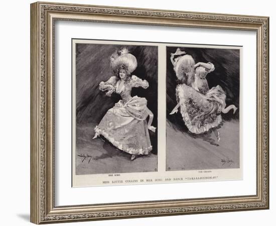 English Music Hall Singer and Dancer Lottie Collins Performing Her Popular Song Ta-Ra-Ra-Boom-De-Ay-Dudley Hardy-Framed Giclee Print