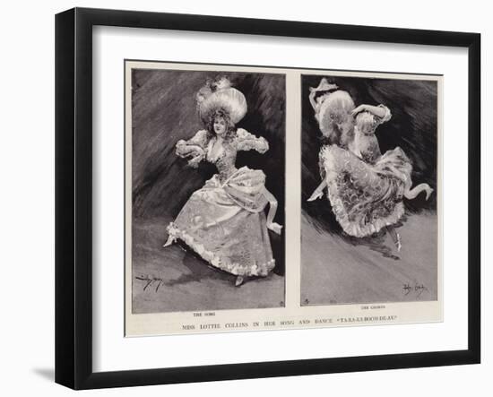 English Music Hall Singer and Dancer Lottie Collins Performing Her Popular Song Ta-Ra-Ra-Boom-De-Ay-Dudley Hardy-Framed Giclee Print