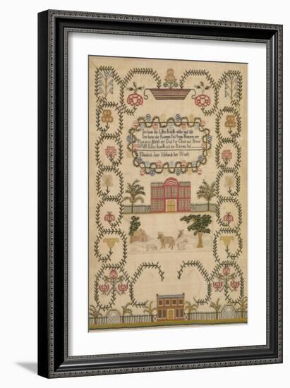 English Sampler by Elizabeth Jane Richards, c.1800-null-Framed Giclee Print