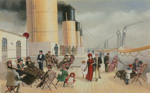 On the Deck of the Titanic by English School