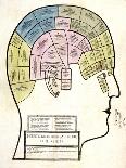Phrenological Head and Chart, Pub. 1857 (Colour Litho)-English School-Giclee Print