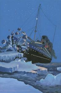 The Titanic Collides with an Iceberg on the 28th Aprl 1912 by English School
