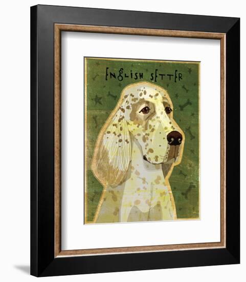 English Setter-John W^ Golden-Framed Art Print