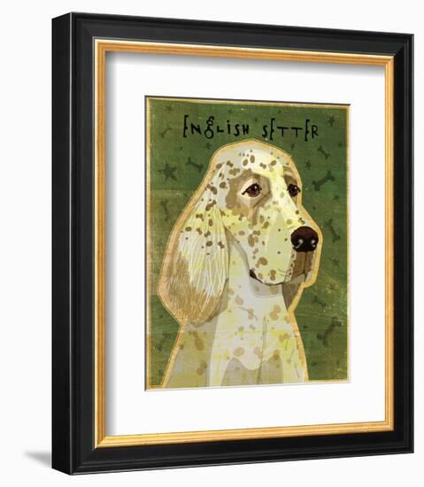 English Setter-John W^ Golden-Framed Art Print