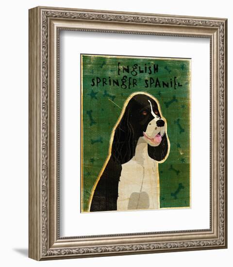 English Springer Spaniel (black and white)-John Golden-Framed Art Print