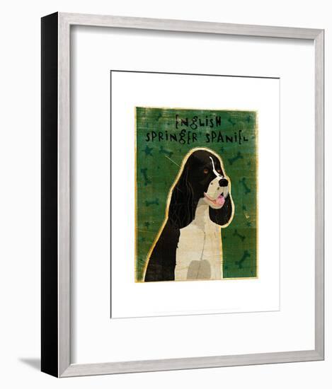 English Springer Spaniel (black and white)-John Golden-Framed Art Print