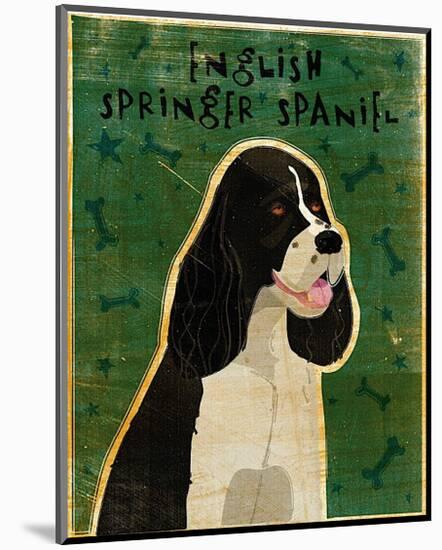 English Springer Spaniel (black and white)-John Golden-Mounted Art Print