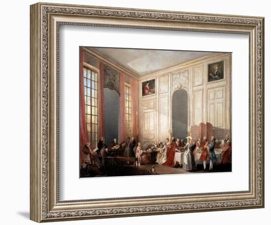 English Tea Party with the Prince of Conti at the Temple, 1766-Michel Barthelemy Ollivier-Framed Giclee Print