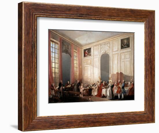 English Tea Party with the Prince of Conti at the Temple, 1766-Michel Barthelemy Ollivier-Framed Giclee Print