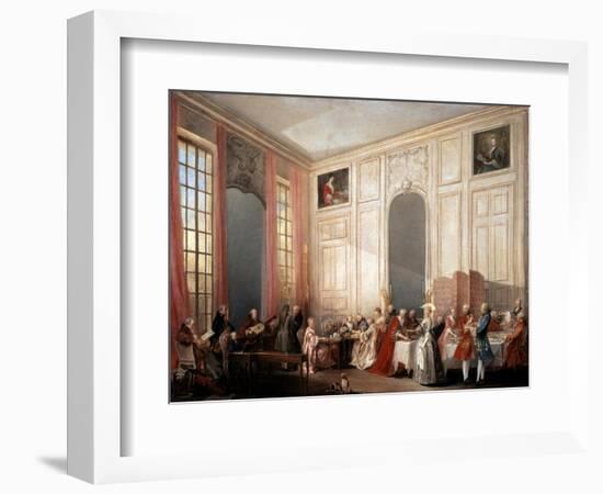 English Tea Party with the Prince of Conti at the Temple, 1766-Michel Barthelemy Ollivier-Framed Giclee Print