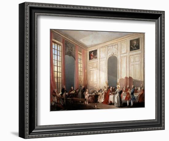 English Tea Party with the Prince of Conti at the Temple, 1766-Michel Barthelemy Ollivier-Framed Giclee Print
