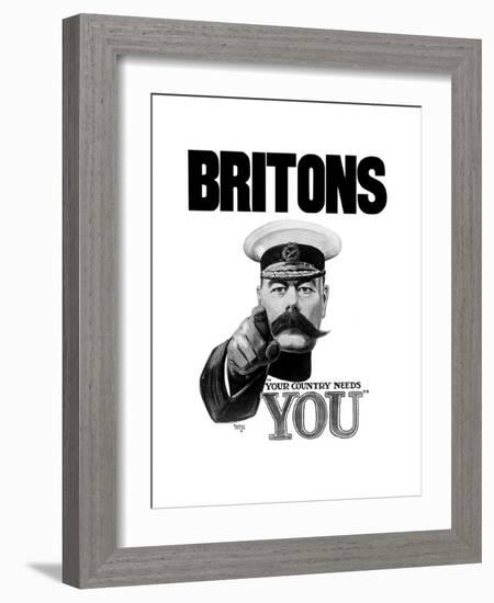 English World War I Propaganda Poster Featuring Lord Kitchener-null-Framed Art Print