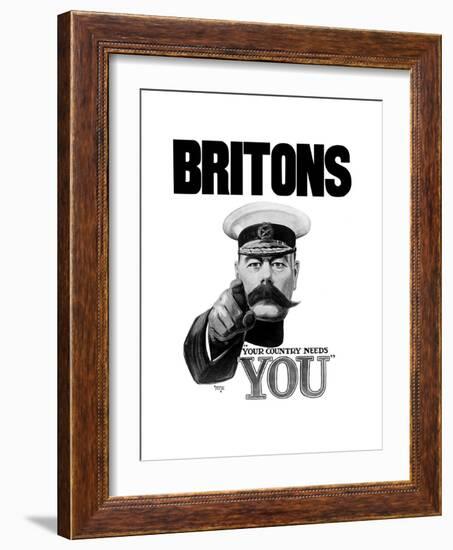 English World War I Propaganda Poster Featuring Lord Kitchener-null-Framed Art Print