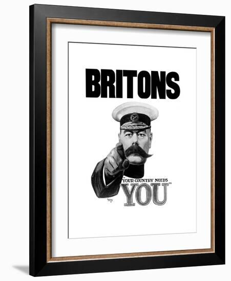 English World War I Propaganda Poster Featuring Lord Kitchener-null-Framed Art Print