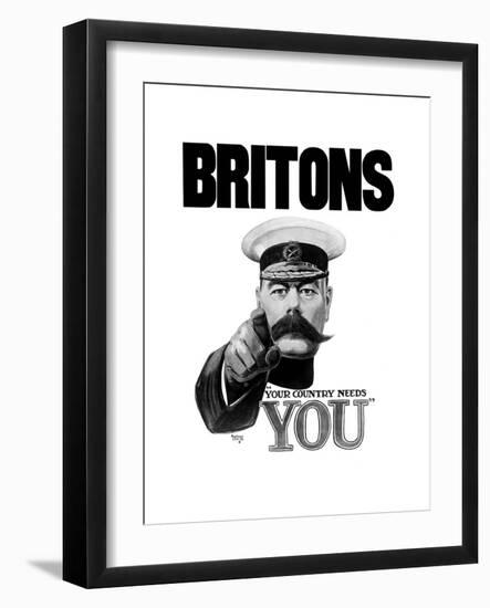 English World War I Propaganda Poster Featuring Lord Kitchener-null-Framed Art Print