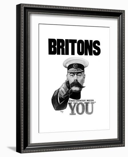 English World War I Propaganda Poster Featuring Lord Kitchener-null-Framed Art Print