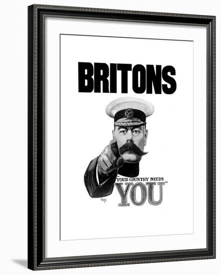 English World War I Propaganda Poster Featuring Lord Kitchener-null-Framed Art Print