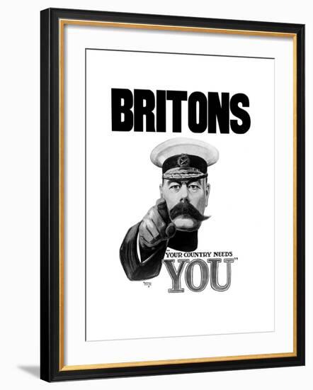 English World War I Propaganda Poster Featuring Lord Kitchener-null-Framed Art Print