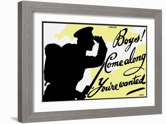 English World War One Propaganda Poster-Stocktrek Images-Framed Art Print