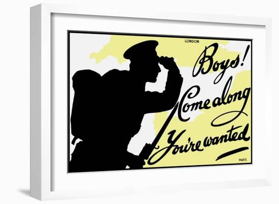 English World War One Propaganda Poster-Stocktrek Images-Framed Art Print