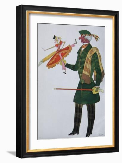 Englishman. Costume Design for the Ballet the Magic Toy Shop by G. Rossini, 1919-Léon Bakst-Framed Giclee Print