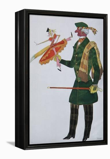 Englishman. Costume Design for the Ballet the Magic Toy Shop by G. Rossini, 1919-Léon Bakst-Framed Premier Image Canvas