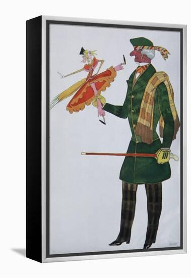 Englishman. Costume Design for the Ballet the Magic Toy Shop by G. Rossini, 1919-Léon Bakst-Framed Premier Image Canvas