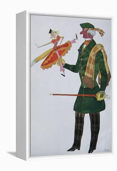 Englishman. Costume Design for the Ballet the Magic Toy Shop by G. Rossini, 1919-Léon Bakst-Framed Premier Image Canvas