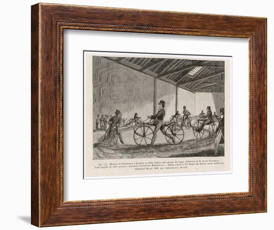 Englishmen Learn to Ride Johnson's Pedestrian Hobby Horse at the Riding School in the Strand London-null-Framed Art Print