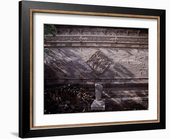 Engraved brickwork from the fourth courtyard at the Great Mosque in Xian-Werner Forman-Framed Giclee Print