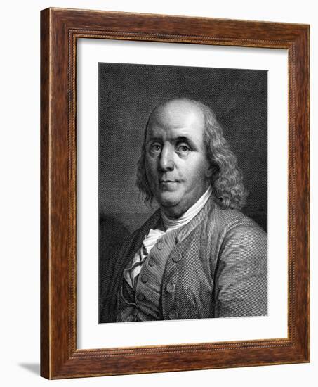 Engraved Portrait of Benjamin Franklin-Bettmann-Framed Photographic Print