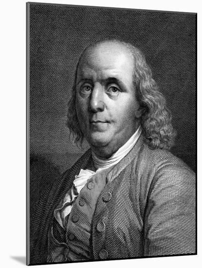 Engraved Portrait of Benjamin Franklin-Bettmann-Mounted Photographic Print