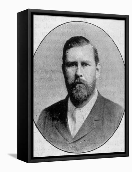 Engraved Portrait of "Dracula" Author Bram Stoker-null-Framed Premier Image Canvas