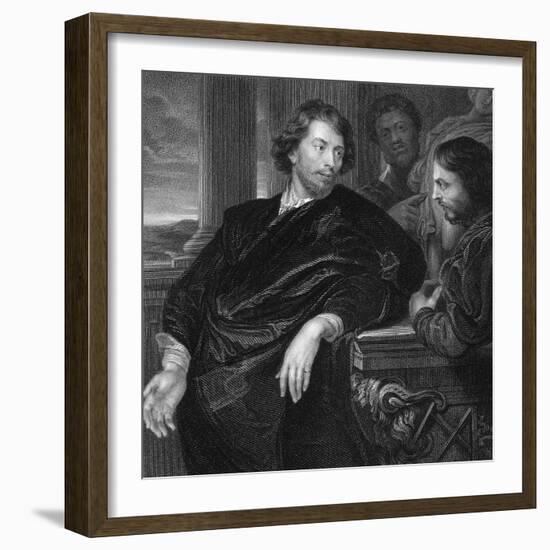 Engraved Self Portrait of Sir Peter Paul Rubens (1577 - 1640) (Engraving)-Peter Paul Rubens-Framed Giclee Print