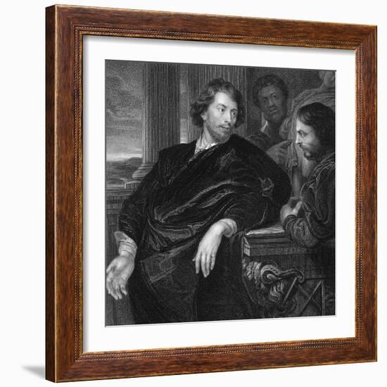 Engraved Self Portrait of Sir Peter Paul Rubens (1577 - 1640) (Engraving)-Peter Paul Rubens-Framed Giclee Print