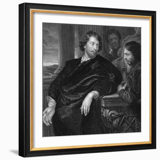 Engraved Self Portrait of Sir Peter Paul Rubens (1577 - 1640) (Engraving)-Peter Paul Rubens-Framed Giclee Print