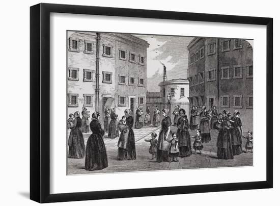 Engraving Depicting Mothers, with their Children, Exercising at Tothill Fields Prison-null-Framed Giclee Print