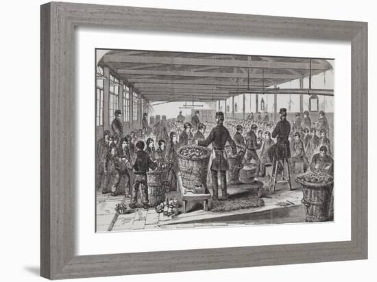 Engraving Depicting Serving of Dinner in the Oakum-Room of the Boys' Prison at Tothill Fields-null-Framed Giclee Print