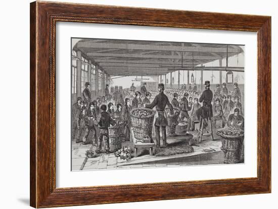 Engraving Depicting Serving of Dinner in the Oakum-Room of the Boys' Prison at Tothill Fields-null-Framed Giclee Print