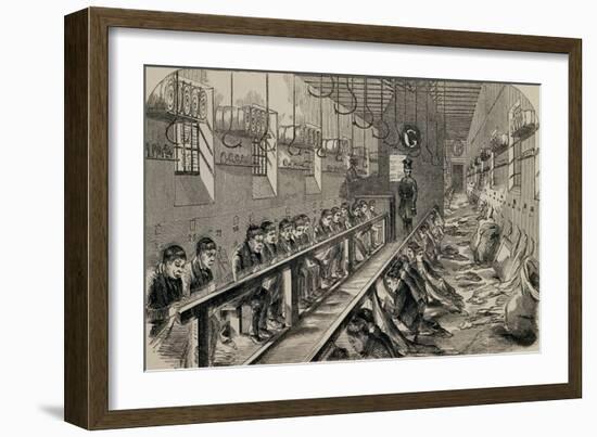 Engraving Depicting the Workshop under the "Silent System" at Millbank Prison-null-Framed Giclee Print