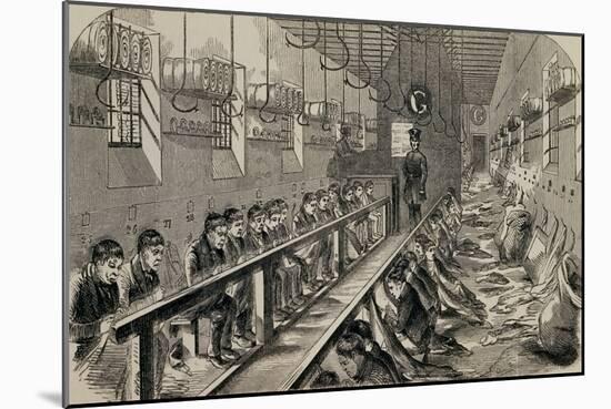 Engraving Depicting the Workshop under the "Silent System" at Millbank Prison-null-Mounted Giclee Print