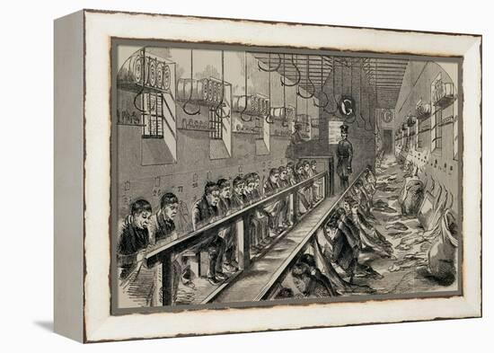 Engraving Depicting the Workshop under the "Silent System" at Millbank Prison-null-Framed Premier Image Canvas