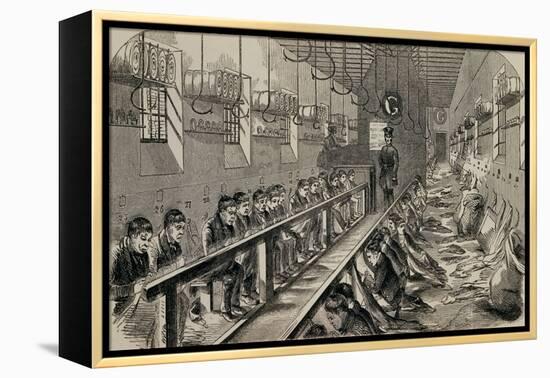 Engraving Depicting the Workshop under the "Silent System" at Millbank Prison-null-Framed Premier Image Canvas