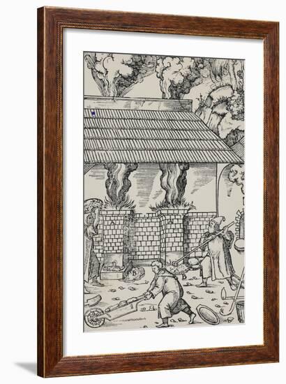 Engraving from De Re Metallica-null-Framed Giclee Print