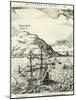 Engraving from the Journal of Jacob Le Maire Depicting the Arrival at the Cocos Islands, Tonga-null-Mounted Giclee Print